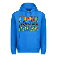 True Royal i love someone with autism Premium Hoodie - LillyAllenDesigns
