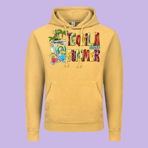 Tequila And Summer Vintage Hoodie Designed By Texasbilliewilder
