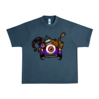 Midnight Navy Halloween Truck Urban Heavy Tee - CowhideDigitalArt