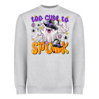Heather Grey Too Cute To Spook Heavyweight Sweatshirt - texasbilliewilder