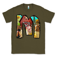 Army Green farm life alphabet lowercase letters m Classic Tee - BundleAndBundleShop