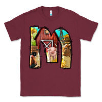 Burgundy farm life alphabet lowercase letters m Classic Tee - BundleAndBundleShop