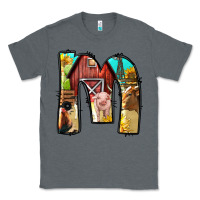 Charcoal Heather farm life alphabet lowercase letters m Classic Tee - BundleAndBundleShop