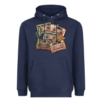 Navy 90s country cassette tapes Heavyweight Hoodie - MaliasSmallBusiness