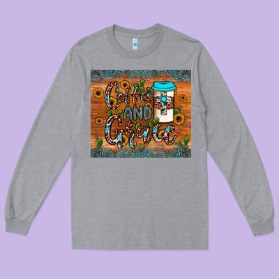 Coffee And Grace Long Sleeve Tee Designed By Jahusdesignshop