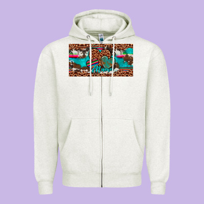Hearts Mama License Plate Zipper Hoodie Designed By Artiststas