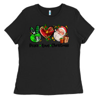 Black peace love  christmas Ladies Tee - AdoDesignShop