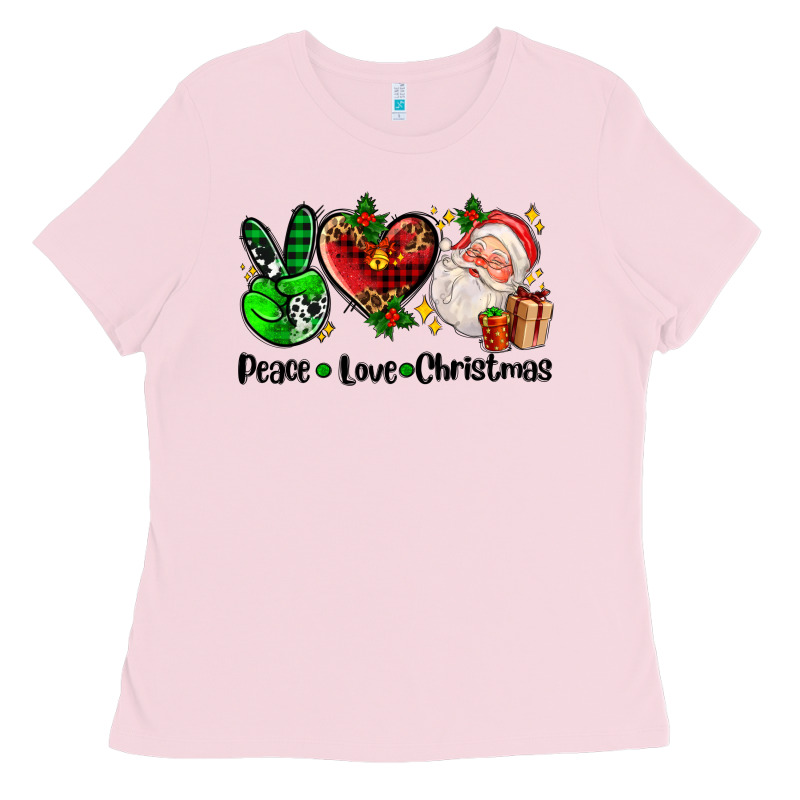 Peace Love  Christmas Ladies Tee by AdoDesignShop | Teevron