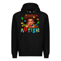 Black autism afro girl Premium Hoodie - LillyAllenDesigns