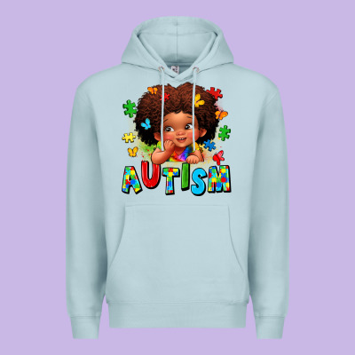 Autism Afro Girl Premium Hoodie Designed By Lillyallendesigns