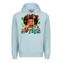 Blue Mist autism afro girl Premium Hoodie - LillyAllenDesigns