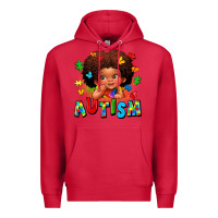 Cardinal autism afro girl Premium Hoodie - LillyAllenDesigns