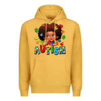 Mustard autism afro girl Premium Hoodie - LillyAllenDesigns