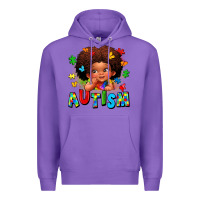 Purple autism afro girl Premium Hoodie - LillyAllenDesigns