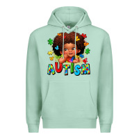Seafoam autism afro girl Premium Hoodie - LillyAllenDesigns