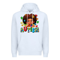White autism afro girl Premium Hoodie - LillyAllenDesigns