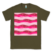 Army Green valentines day glitter and leopard seamless pattern Classic Tee - BundleAndBundleShop
