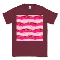 Burgundy valentines day glitter and leopard seamless pattern Classic Tee - BundleAndBundleShop