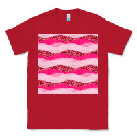Red valentines day glitter and leopard seamless pattern Classic Tee - BundleAndBundleShop