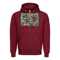Burgundy cactus cowboy hat background Zipper Hoodie - AdoDesignShop