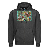 Charcoal Heather cactus cowboy hat background Zipper Hoodie - AdoDesignShop