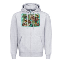 Heather Grey cactus cowboy hat background Zipper Hoodie - AdoDesignShop