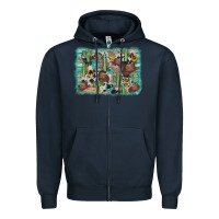 Navy cactus cowboy hat background Zipper Hoodie - AdoDesignShop