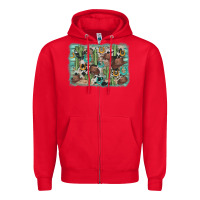 Red cactus cowboy hat background Zipper Hoodie - AdoDesignShop