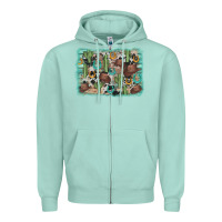 Seafoam cactus cowboy hat background Zipper Hoodie - AdoDesignShop