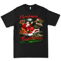 Black louisiana christmas with santa Premium Tee - BarkalooDesign