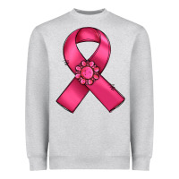 Heather Grey breast cancer awareness ribbon Heavyweight Sweatshirt - RanaPortraitStore