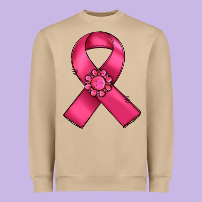 Breast Cancer Awareness Ribbon Heavyweight Sweatshirt Designed By Ranaportraitstore