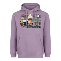 Lavender half coffee half bookworm Heavyweight Hoodie - MaliasSmallBusiness