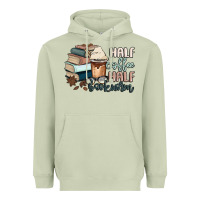 Matcha half coffee half bookworm Heavyweight Hoodie - MaliasSmallBusiness