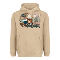 Mushroom half coffee half bookworm Heavyweight Hoodie - MaliasSmallBusiness