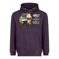 Plum half coffee half bookworm Heavyweight Hoodie - MaliasSmallBusiness
