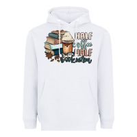 White half coffee half bookworm Heavyweight Hoodie - MaliasSmallBusiness