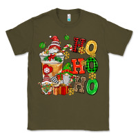 Army Green ho ho ho christmas latte with gnomies Classic Tee - AdoDesignShop