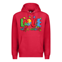 Cardinal love autism awareness Premium Hoodie - LillyAllenDesigns