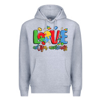 Heather Grey love autism awareness Premium Hoodie - LillyAllenDesigns