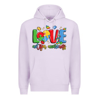 Lilac love autism awareness Premium Hoodie - LillyAllenDesigns