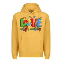 Mustard love autism awareness Premium Hoodie - LillyAllenDesigns