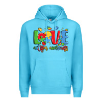 Ocean Blue love autism awareness Premium Hoodie - LillyAllenDesigns