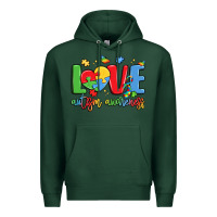 Sports Green love autism awareness Premium Hoodie - LillyAllenDesigns