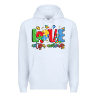 White love autism awareness Premium Hoodie - LillyAllenDesigns