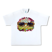 White hello sunshine Urban Heavy Tee - BarkalooDesign