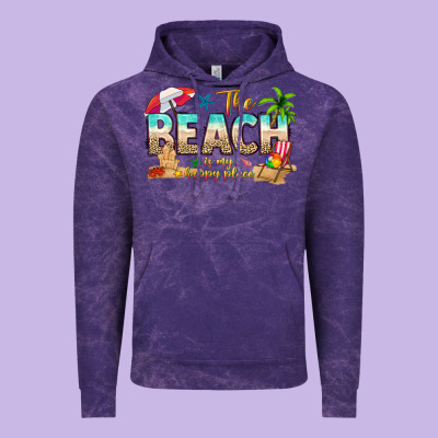 The Beach Is My Happy Place Vintage Hoodie Designed By Texasbilliewilder