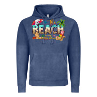 Vintage Denim the beach is my happy place Vintage Hoodie - texasbilliewilder