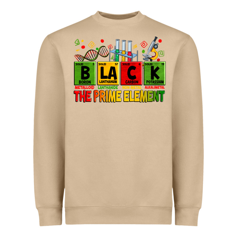 Black The Prime Element Heavyweight Sweatshirt by Zillion Design Studio | Teevron