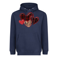 Navy leopard hearts Heavyweight Hoodie - MaliasSmallBusiness